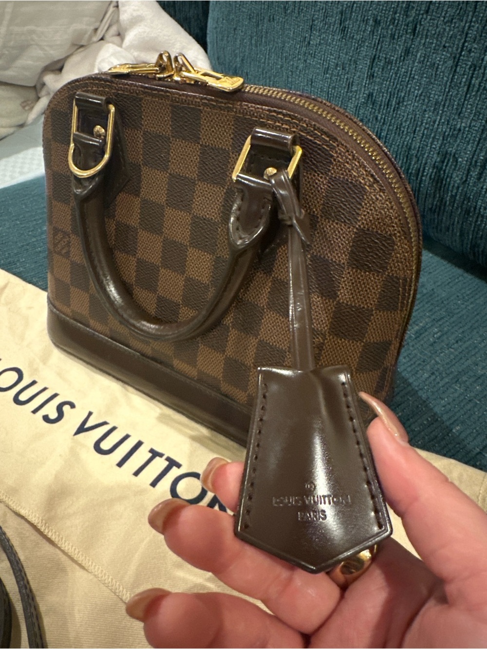 Louis Vuitton Damier Ebene Alma BB Handbag with Strap - Picture 3 of 7